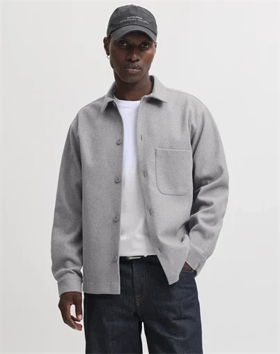 Jack & Jones - JJERegent Overshirt - Light Grey Melange 